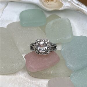 David Yurman Morganite Petite Albion Ring with Pave’ Diamonds